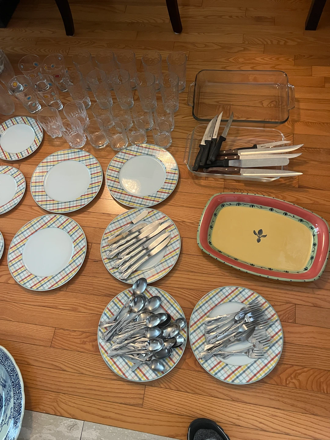 Assorted Kitchen Cutlery and Dinnerware Set