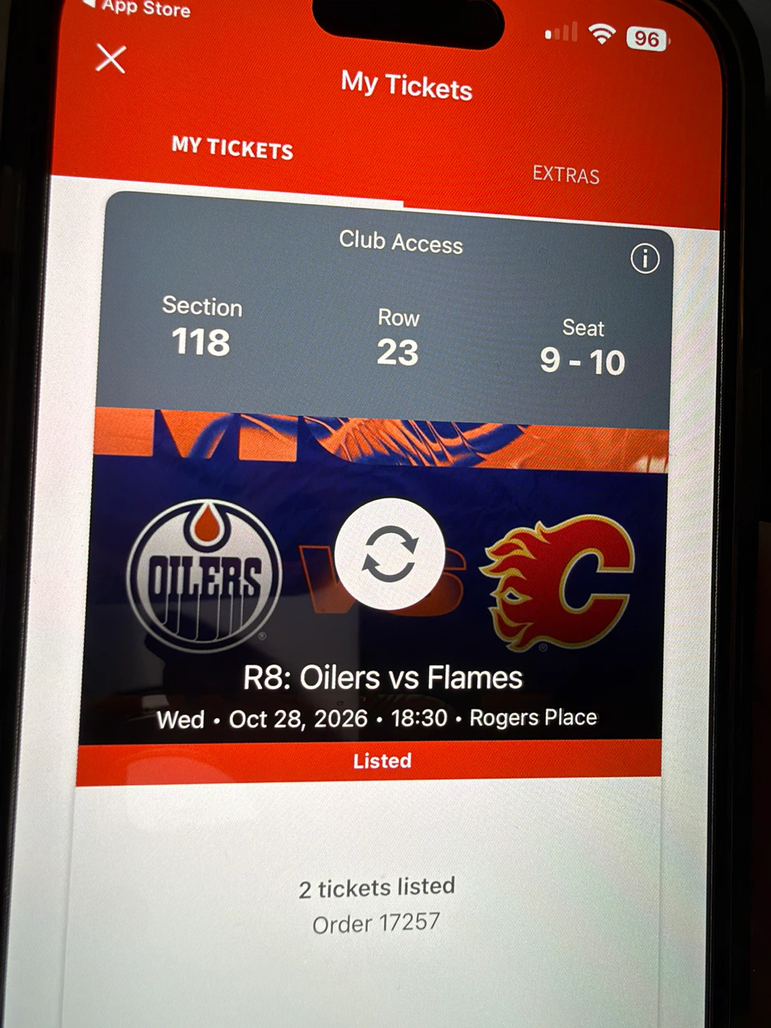 2 Edmonton Oilers vs Calgary Flames Tickets