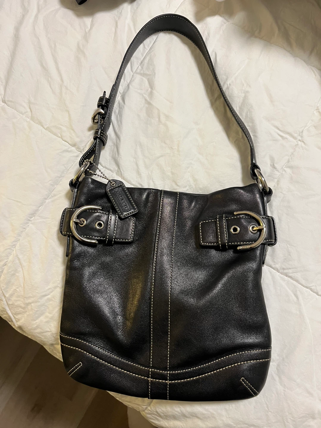 Coach Black Leather Shoulder Bag