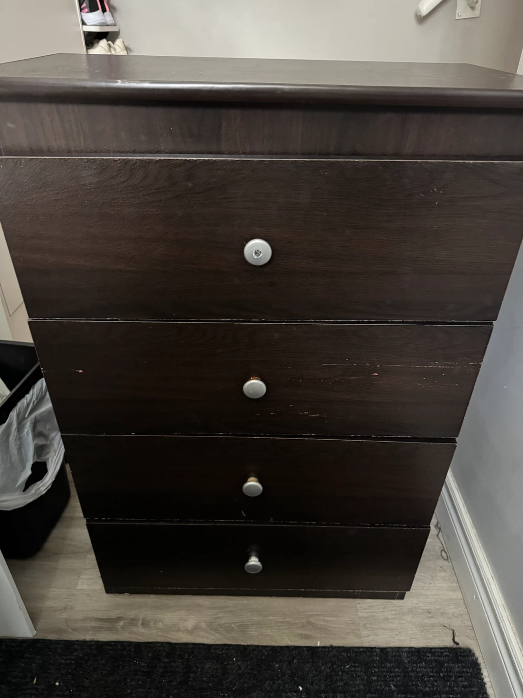 Dark Brown 4-Drawer Dresser