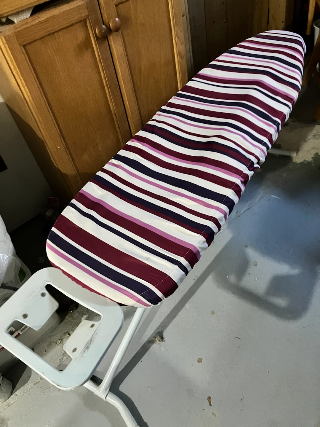 Folding Ironing Board with Striped Cover