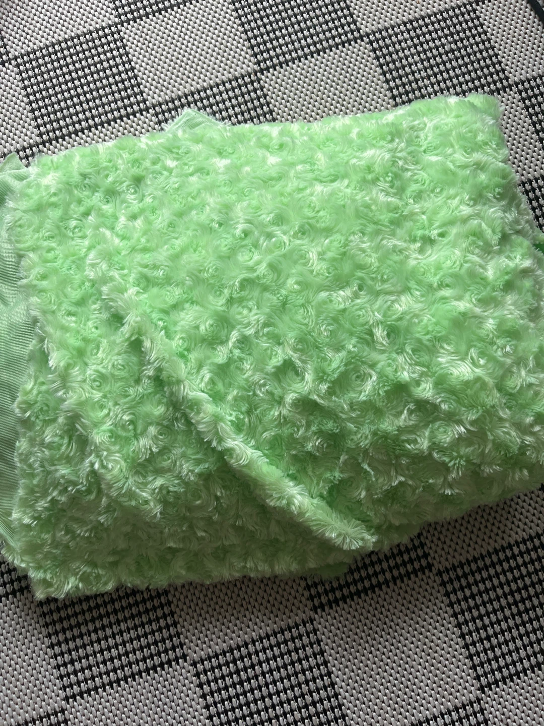 Rosette minky fabric in mint green