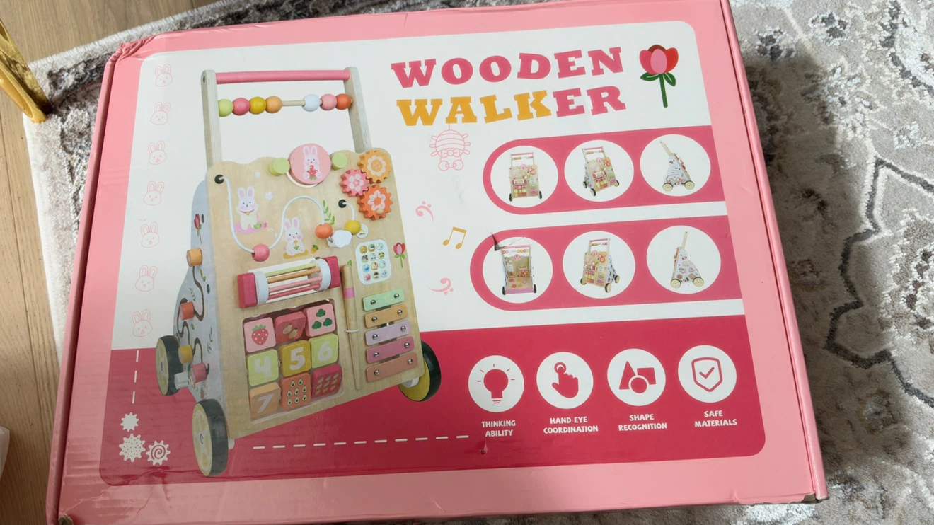 Weilim Wooden Baby Walker 10-in-1 Activity Centre