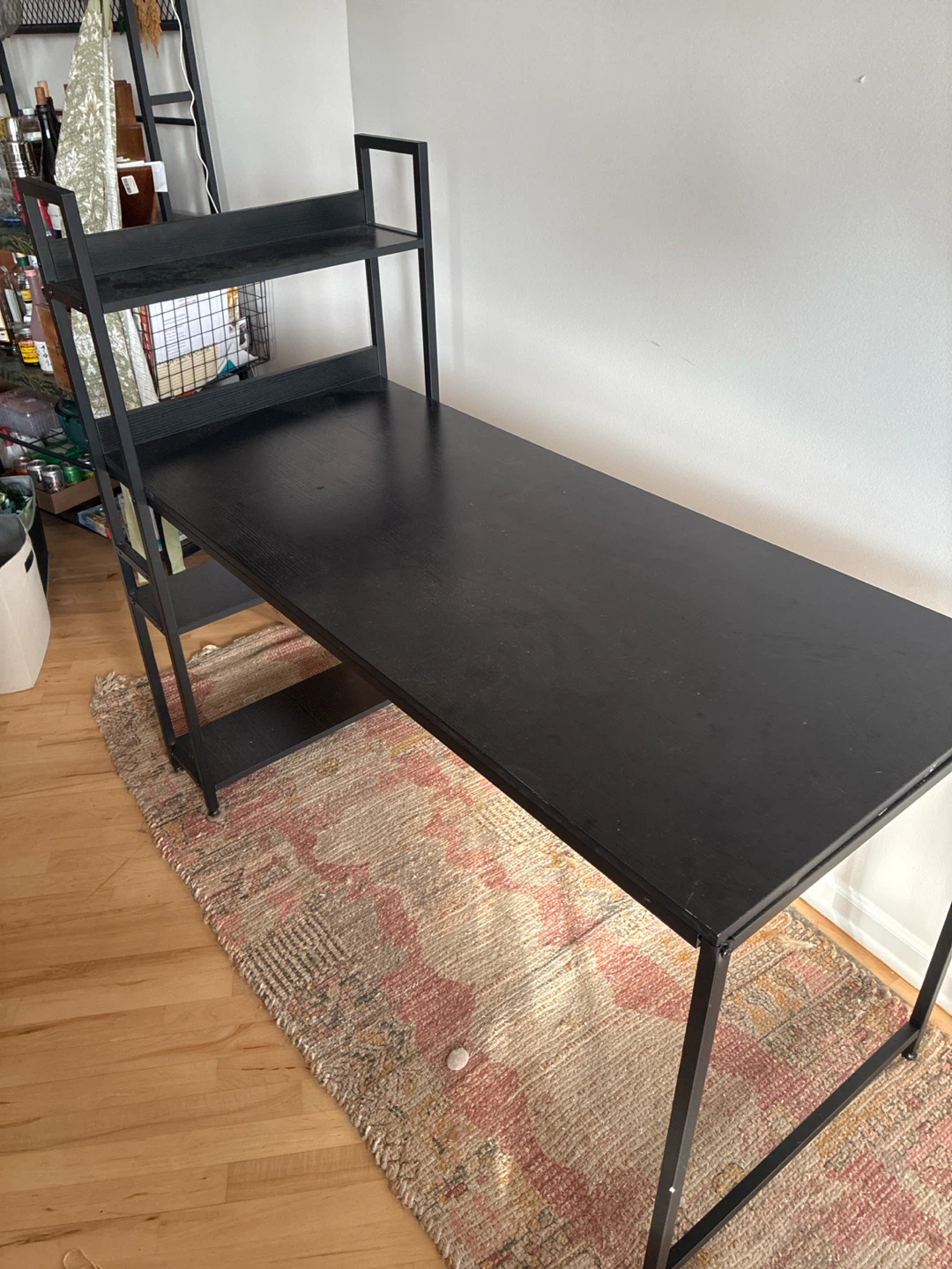 Black desk with shelves - photo 2
