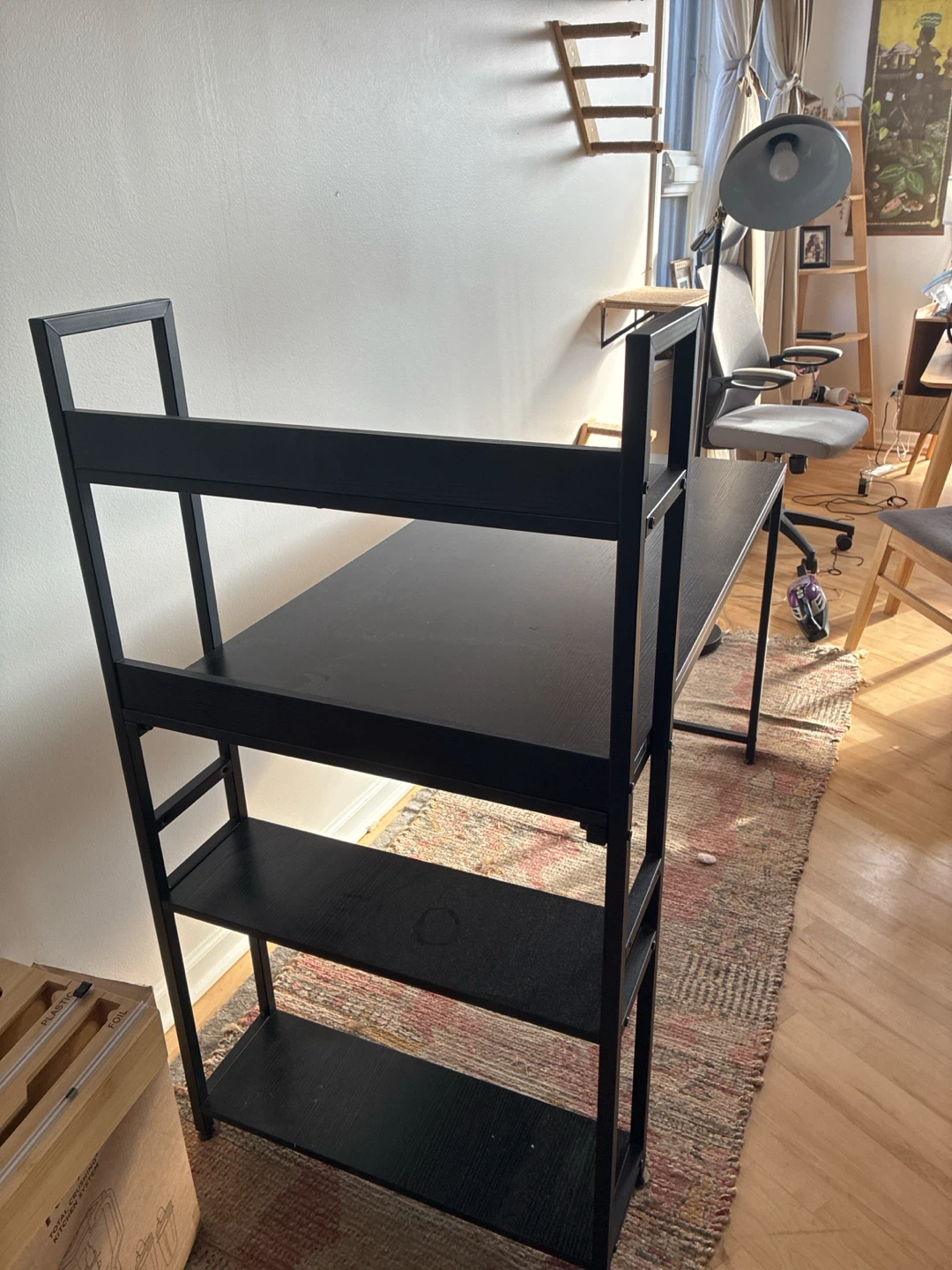 Black desk with shelves - photo 3