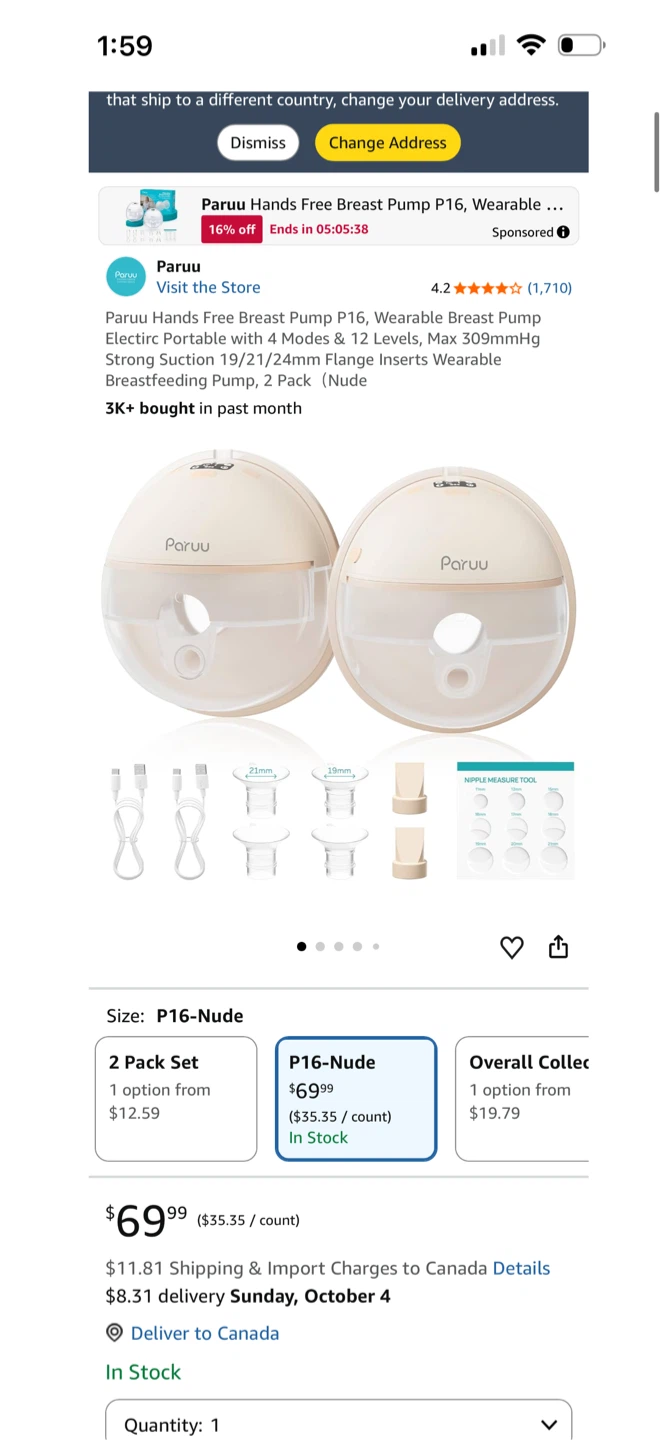 Paruu P16 Hands-Free Wearable Breast Pumps - photo 2