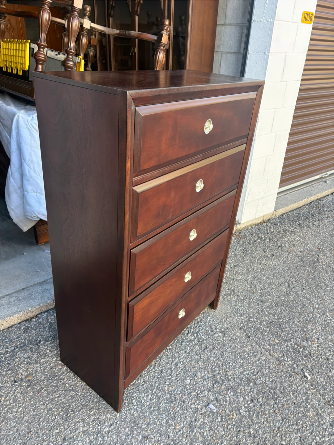 Free delivery used Five-drawer wooden chest of drawers - photo 2