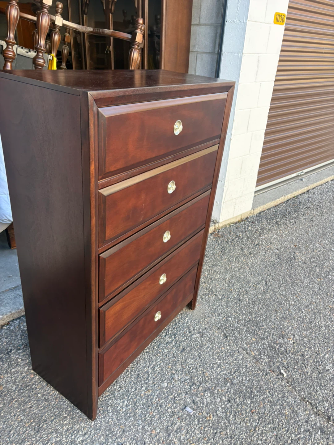 Free delivery used Five-drawer wooden chest of drawers - photo 3