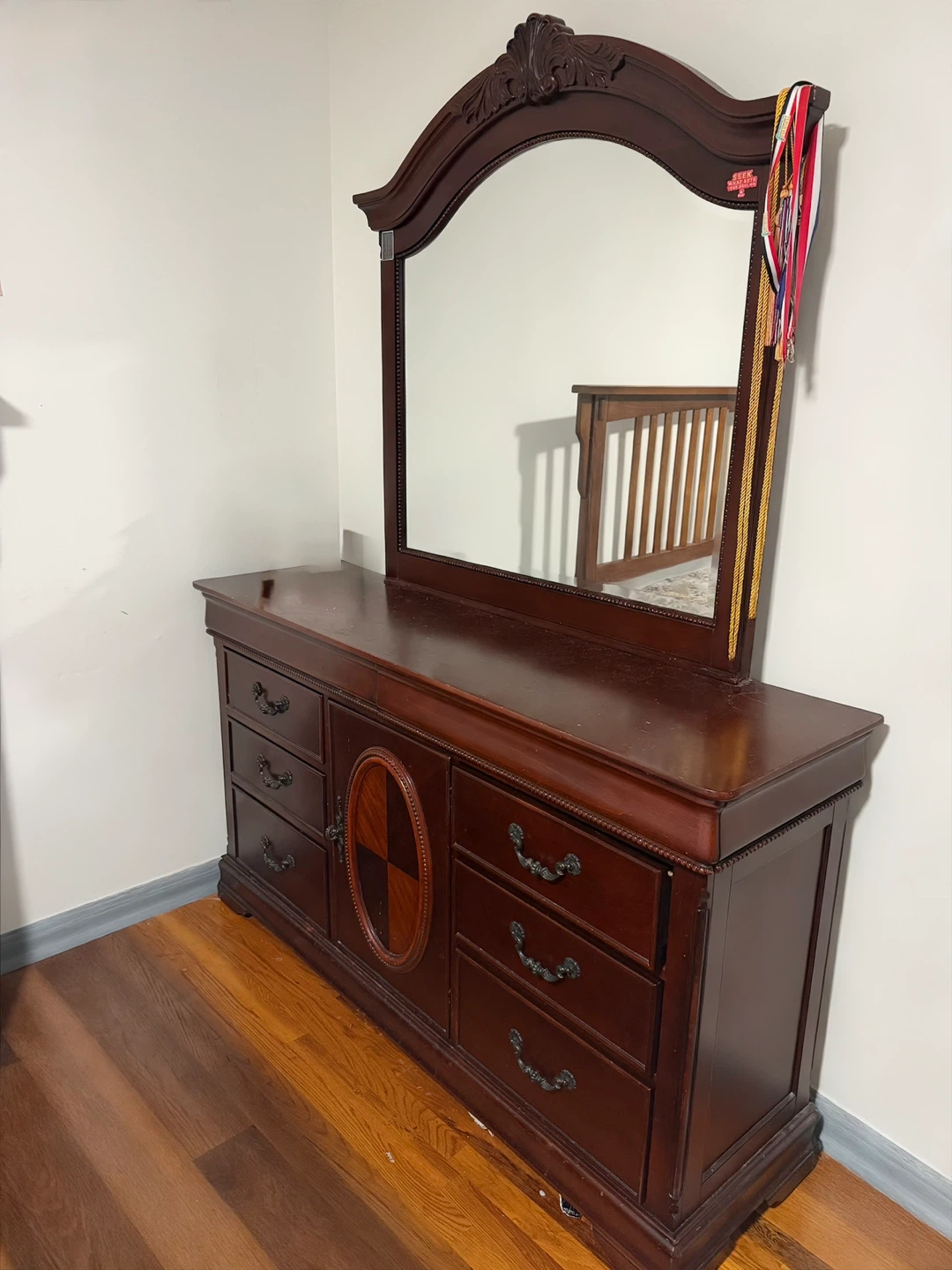Traditional Wood Dresser with Mirror