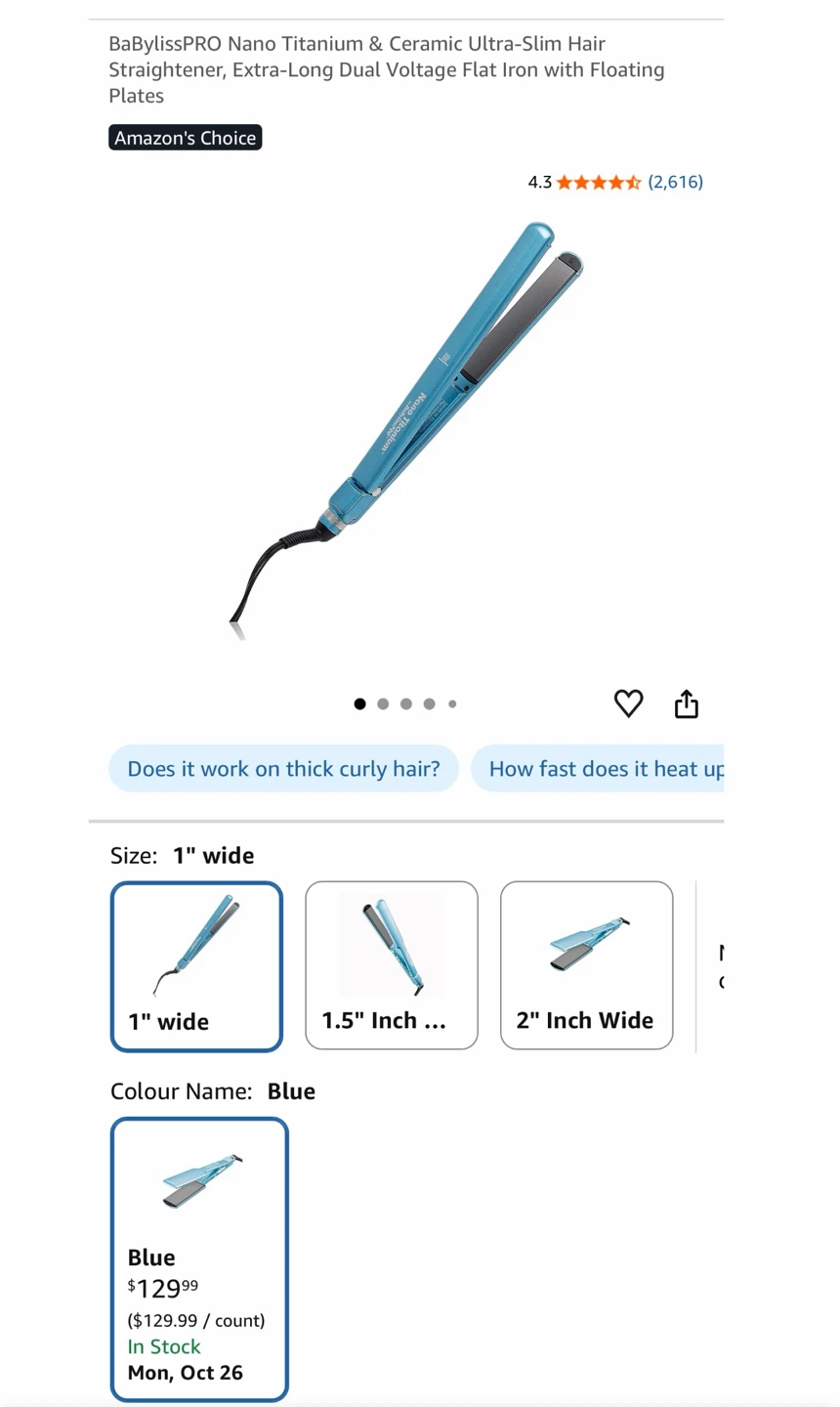 BaBylissPRO Nano Titanium Ultra-Slim Flat Iron