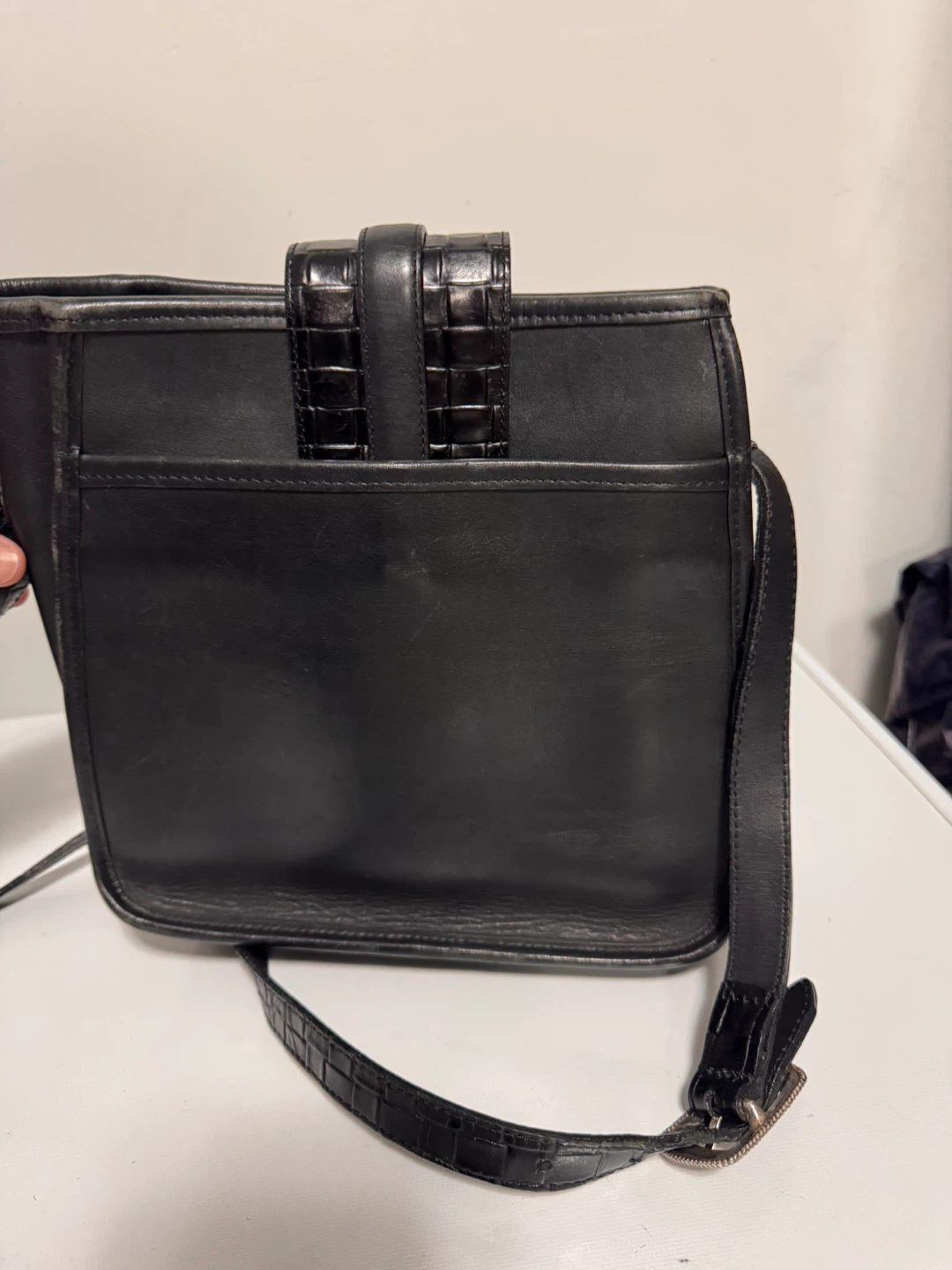 Brighton black leather woven crossbody bag - photo 3