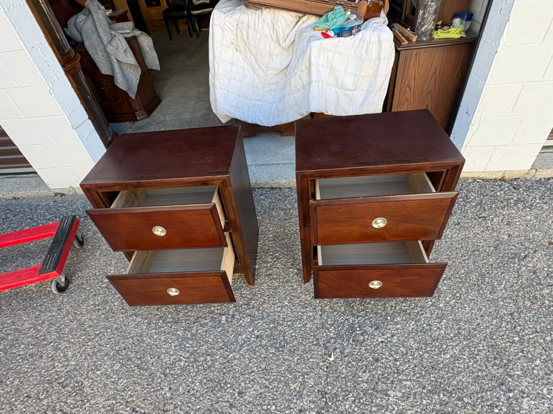 Free delivery used Set of 2 Dark Wood Nightstands