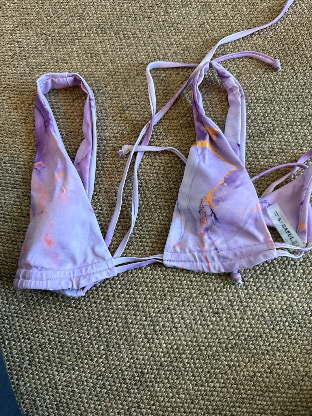 ZAFUL Purple Marble Bikini Top