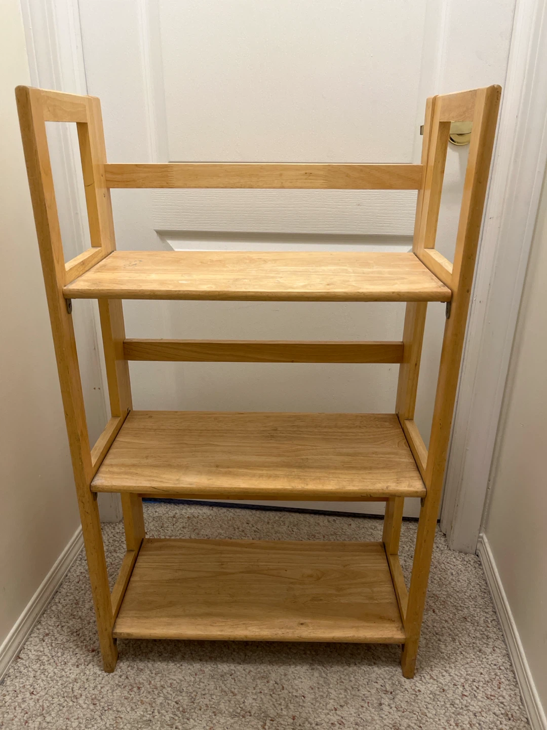 3-Tier Folding Wooden Shelf