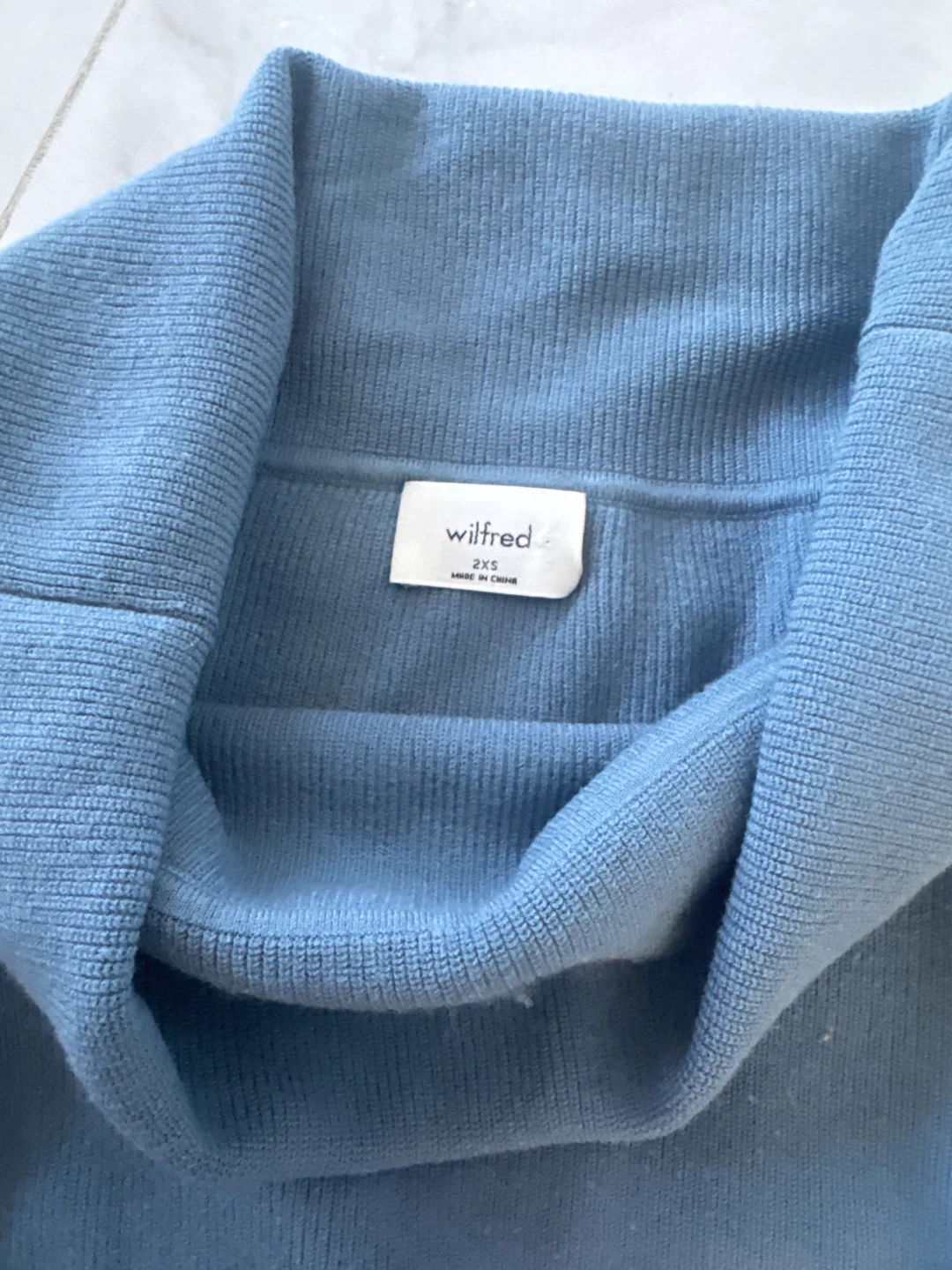 Wilfred Blue Off-Shoulder Knit Top - photo 2