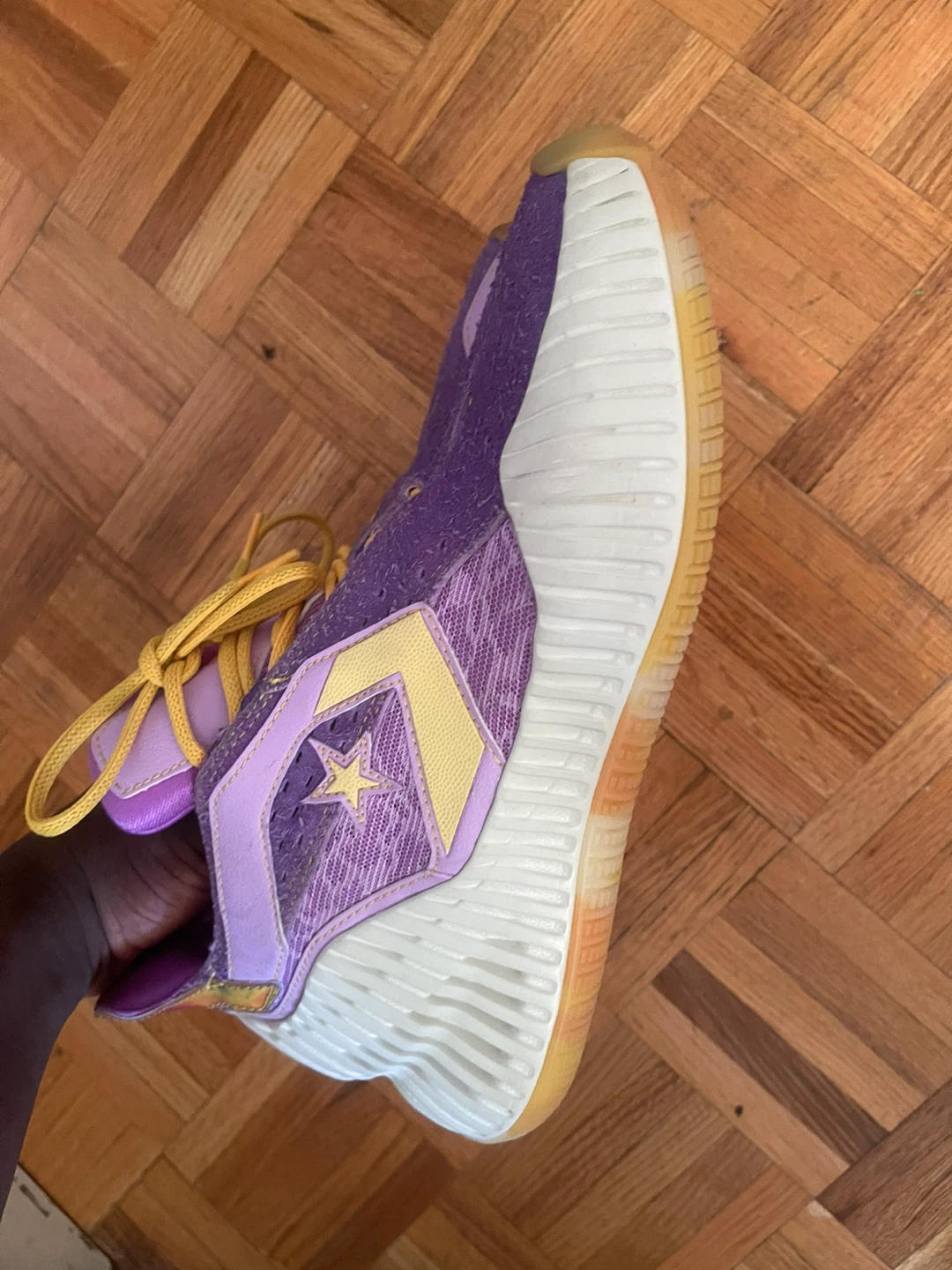 Converse Purple and Yellow Sneakers - photo 2