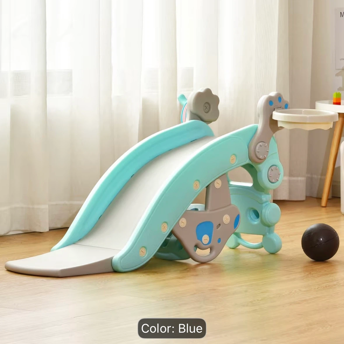 Kids 3-in-1 Rocker, Slide, and Basketball Hoop Play Set - photo 5
