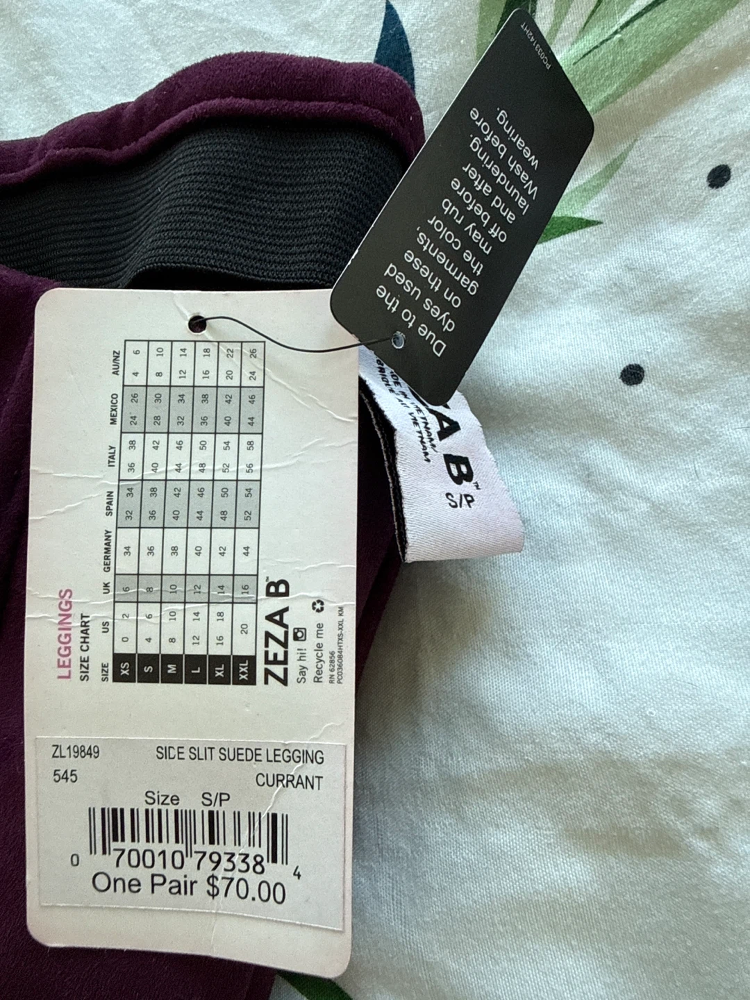 ZEZA B Side Slit Suede Leggings - Currant - S/P - photo 2