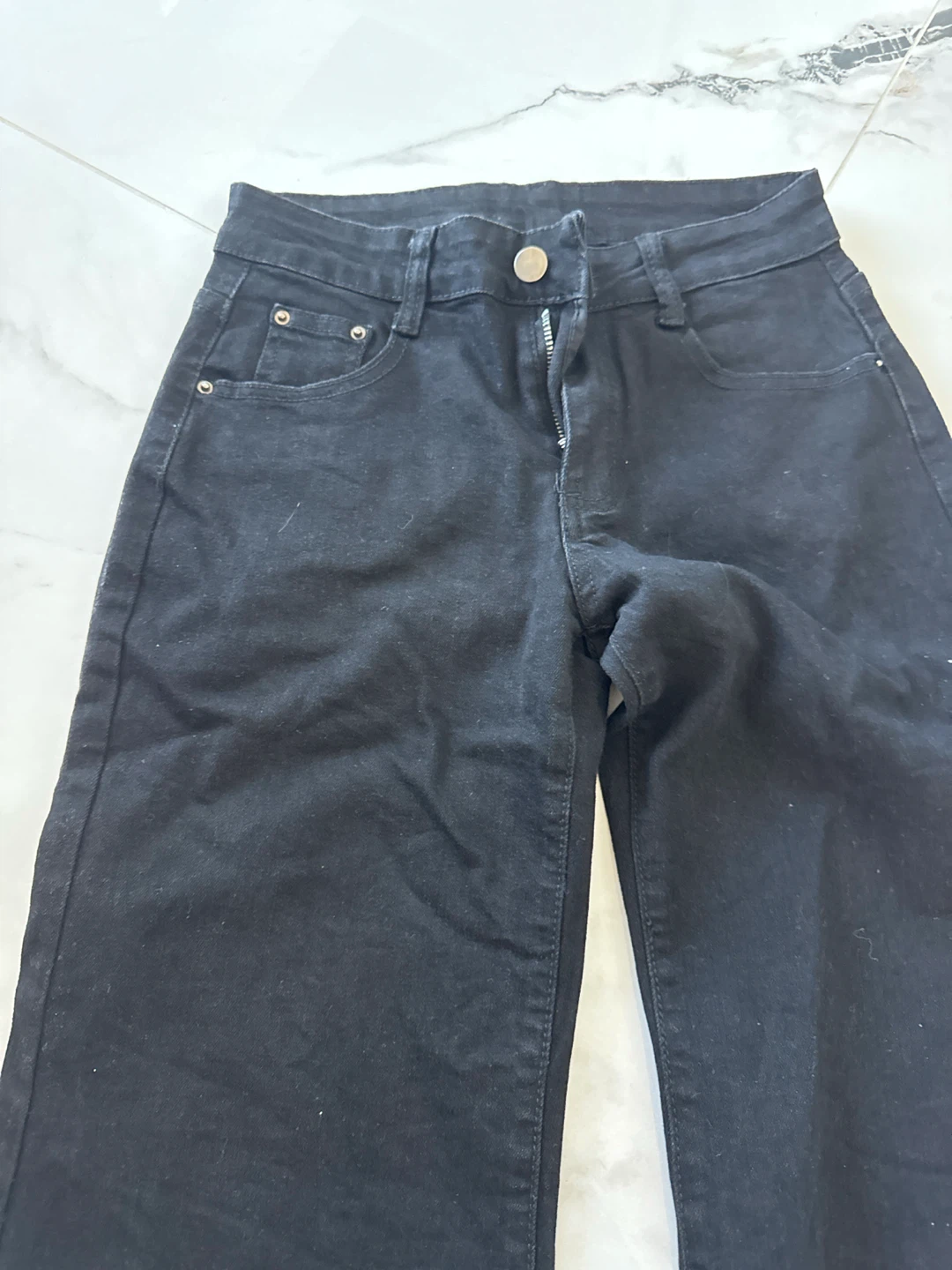 Black wide leg jeans - photo 2