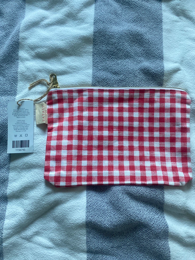 New Eataly Red and White Checked Pouch - photo 2