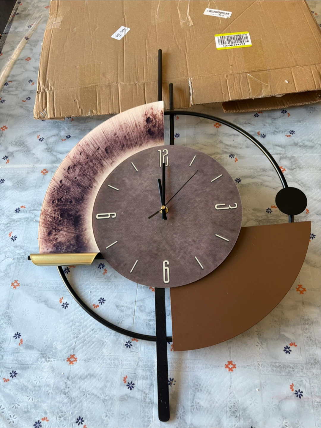 Modern Large Abstract Metal Wall Clock - photo 2