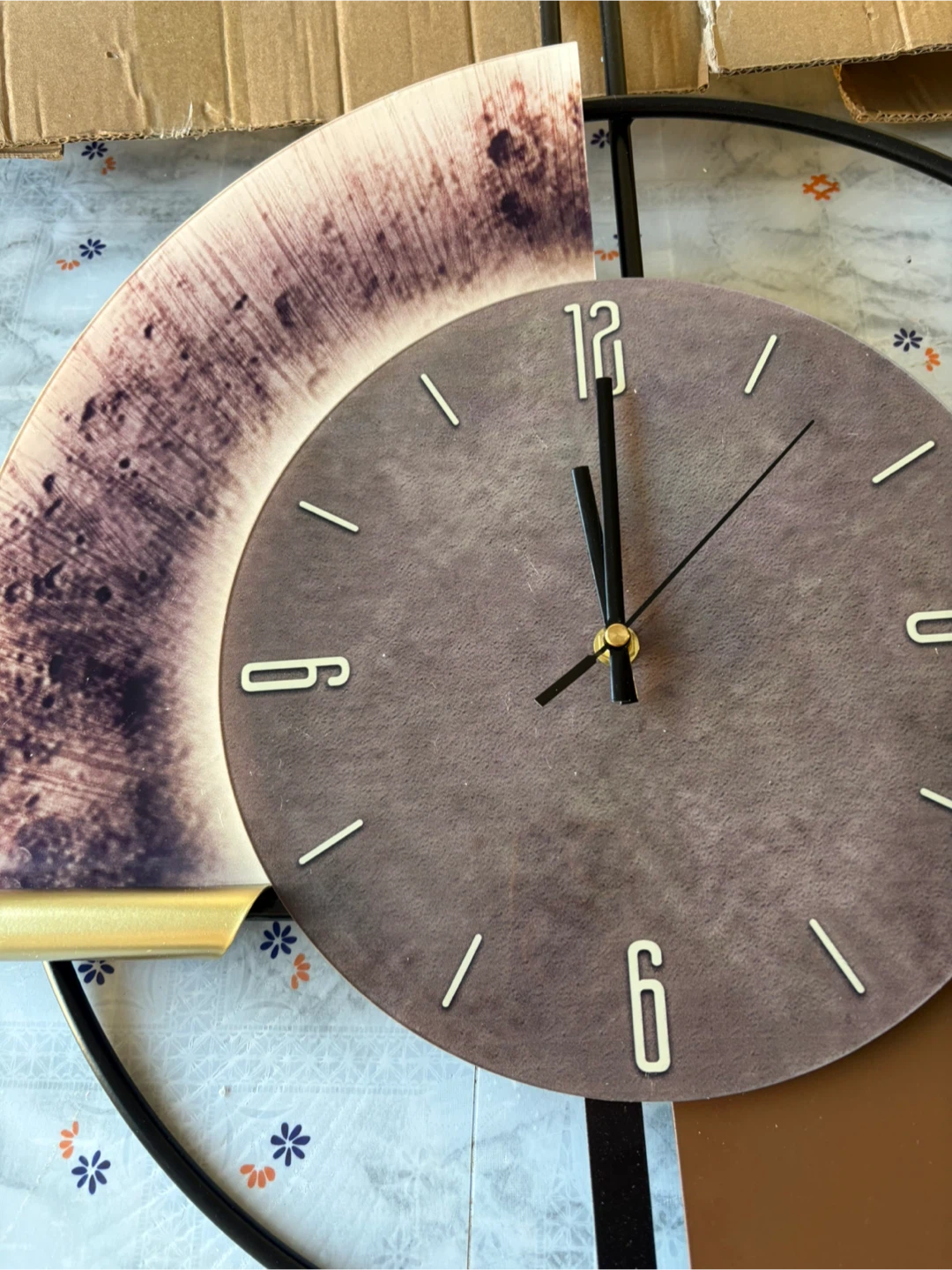 Modern Large Abstract Metal Wall Clock - photo 3