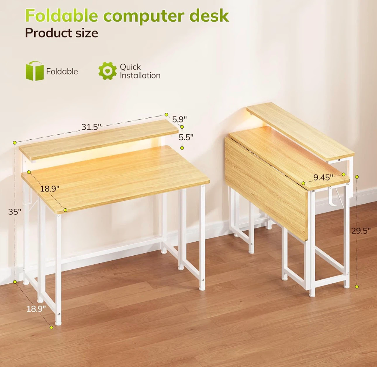 31.5 inches folding table for small places - photo 2