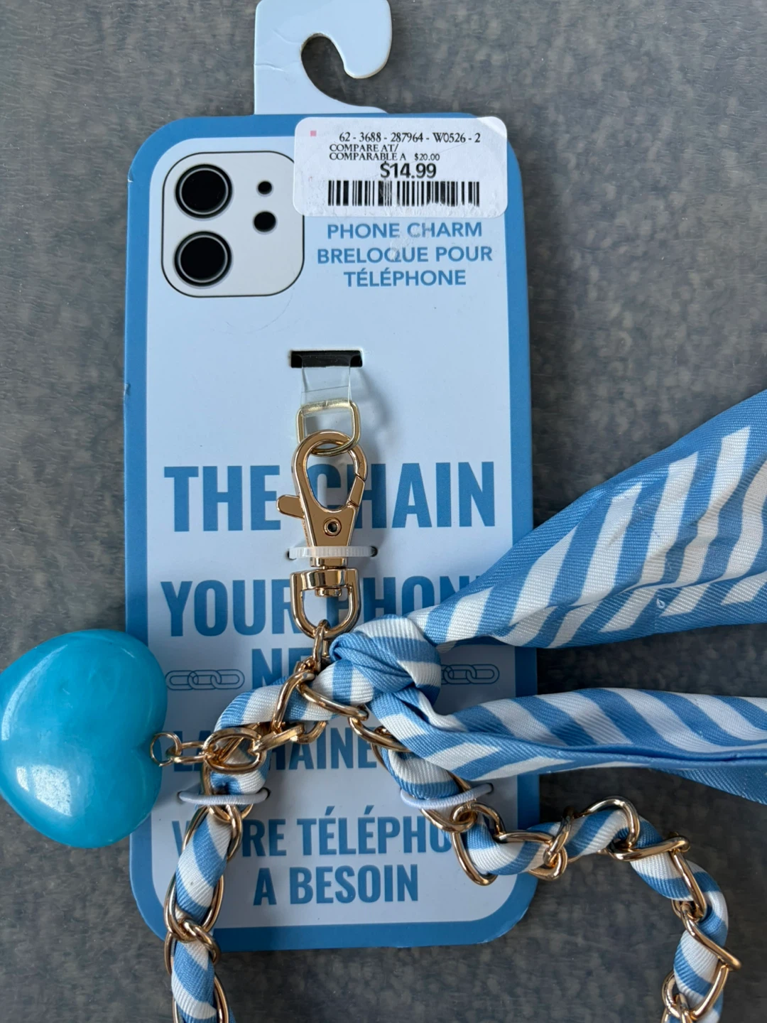 Miami Chains Co. Blue Heart Phone Charm