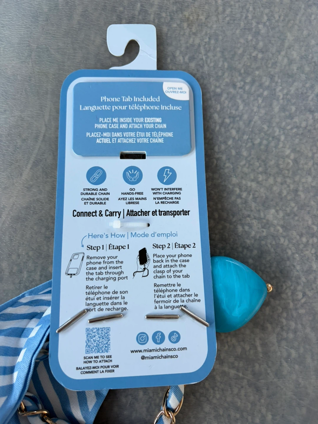 Miami Chains Co. Blue Heart Phone Charm - photo 2