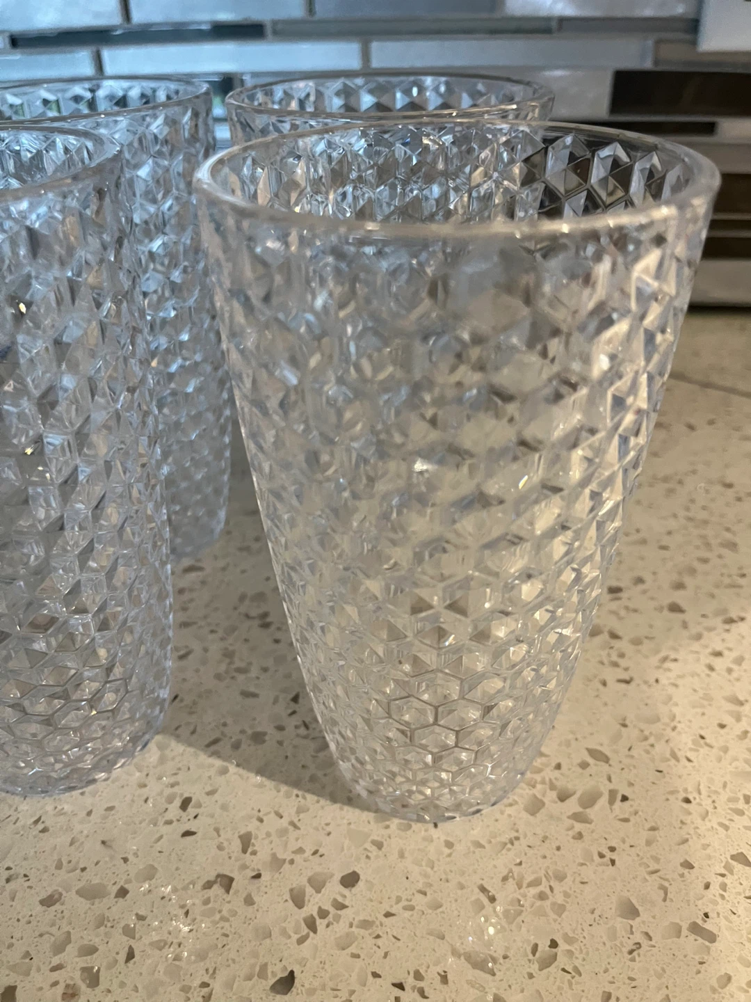 Set of 4 Clear Textured Acrylic Tumblers - photo 2