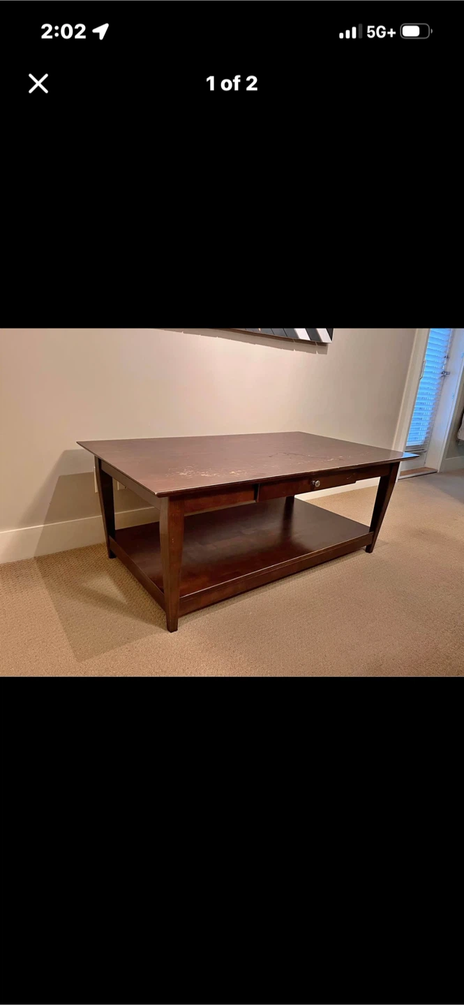 Dark wood coffee table