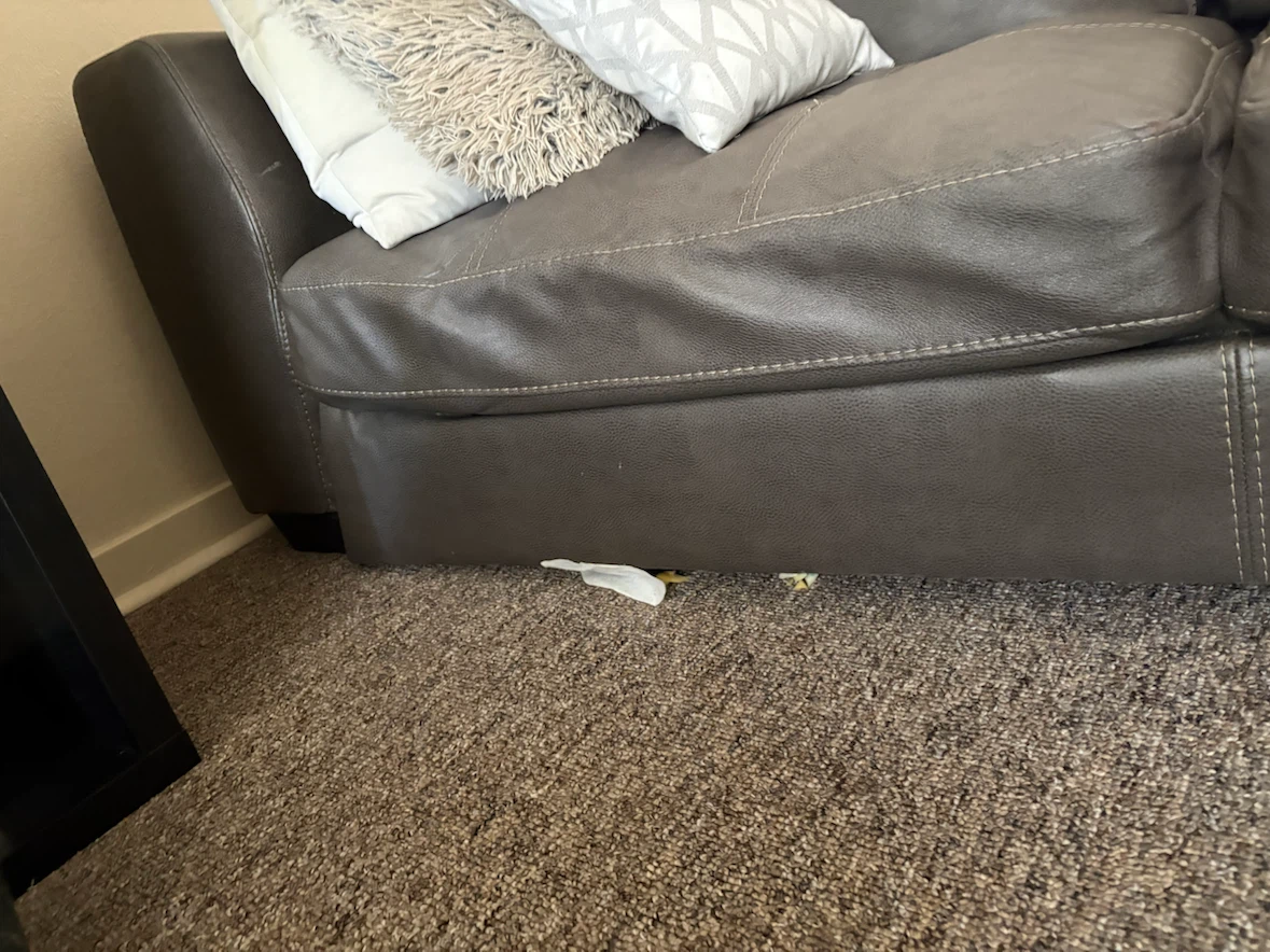 Grey Faux Leather Sectional - photo 3
