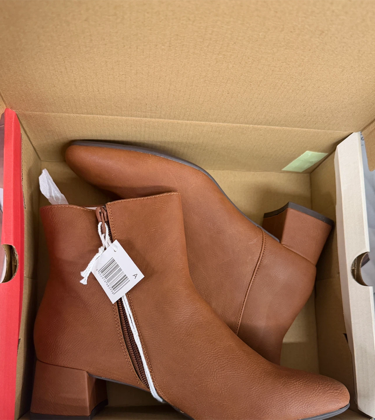 Brown Zipper Ankle Boots