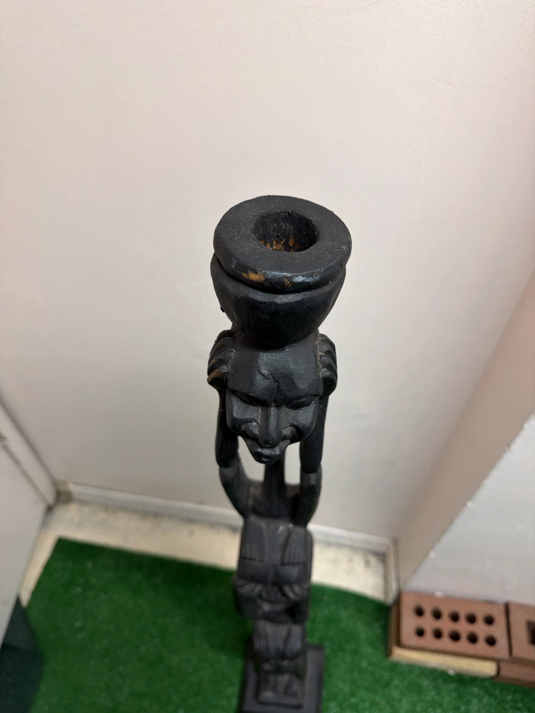 40” Tall Carved Wooden Totem Pole Statue - photo 2