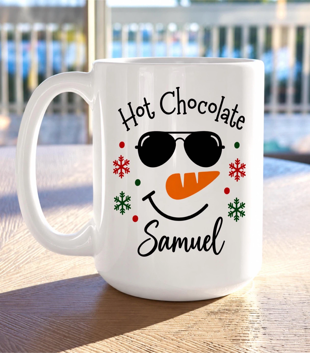 Personalized 15 oz Snowman Mug with Name – Christmas Gift