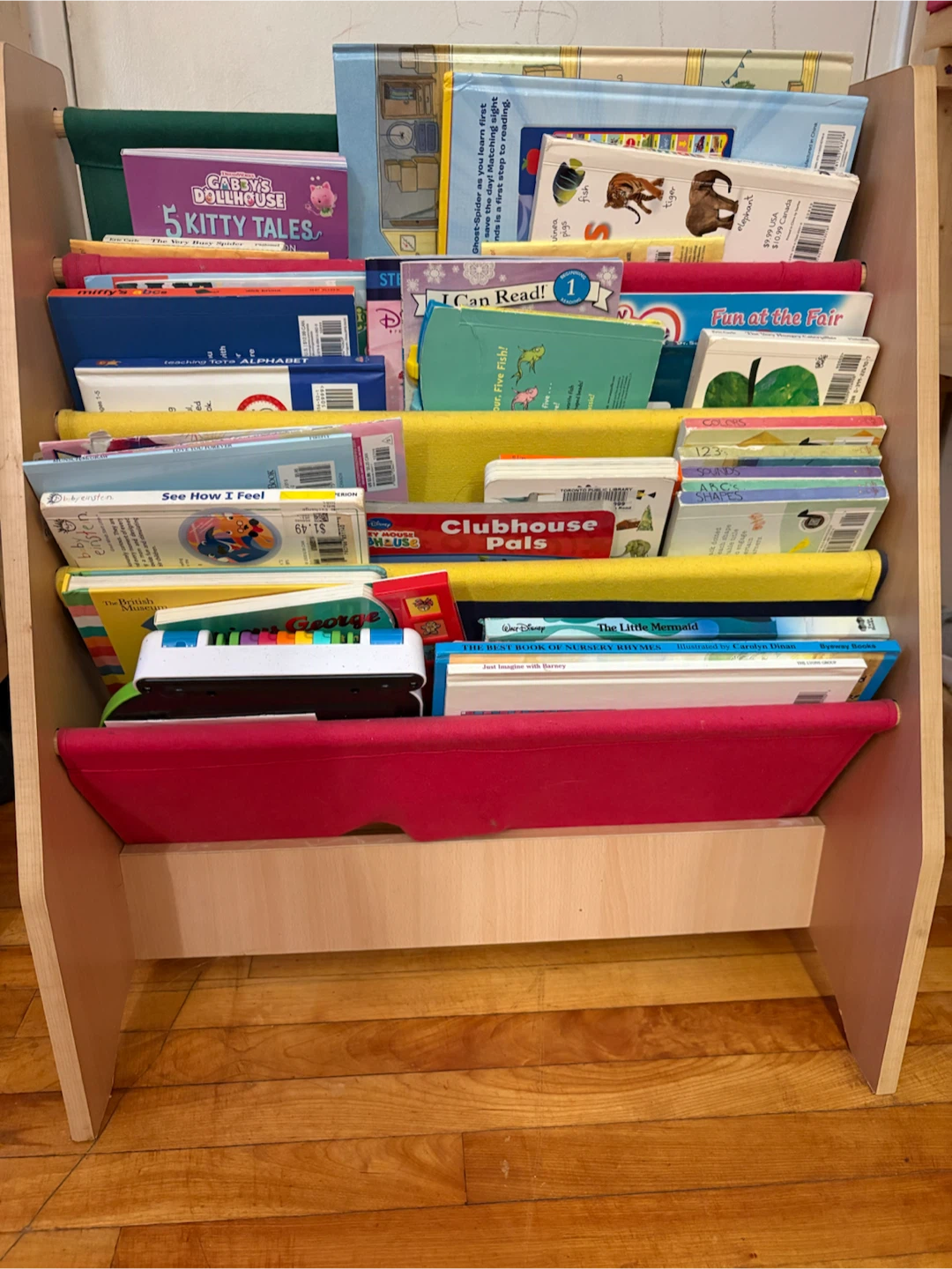 Kids Wooden Book Display Shelf