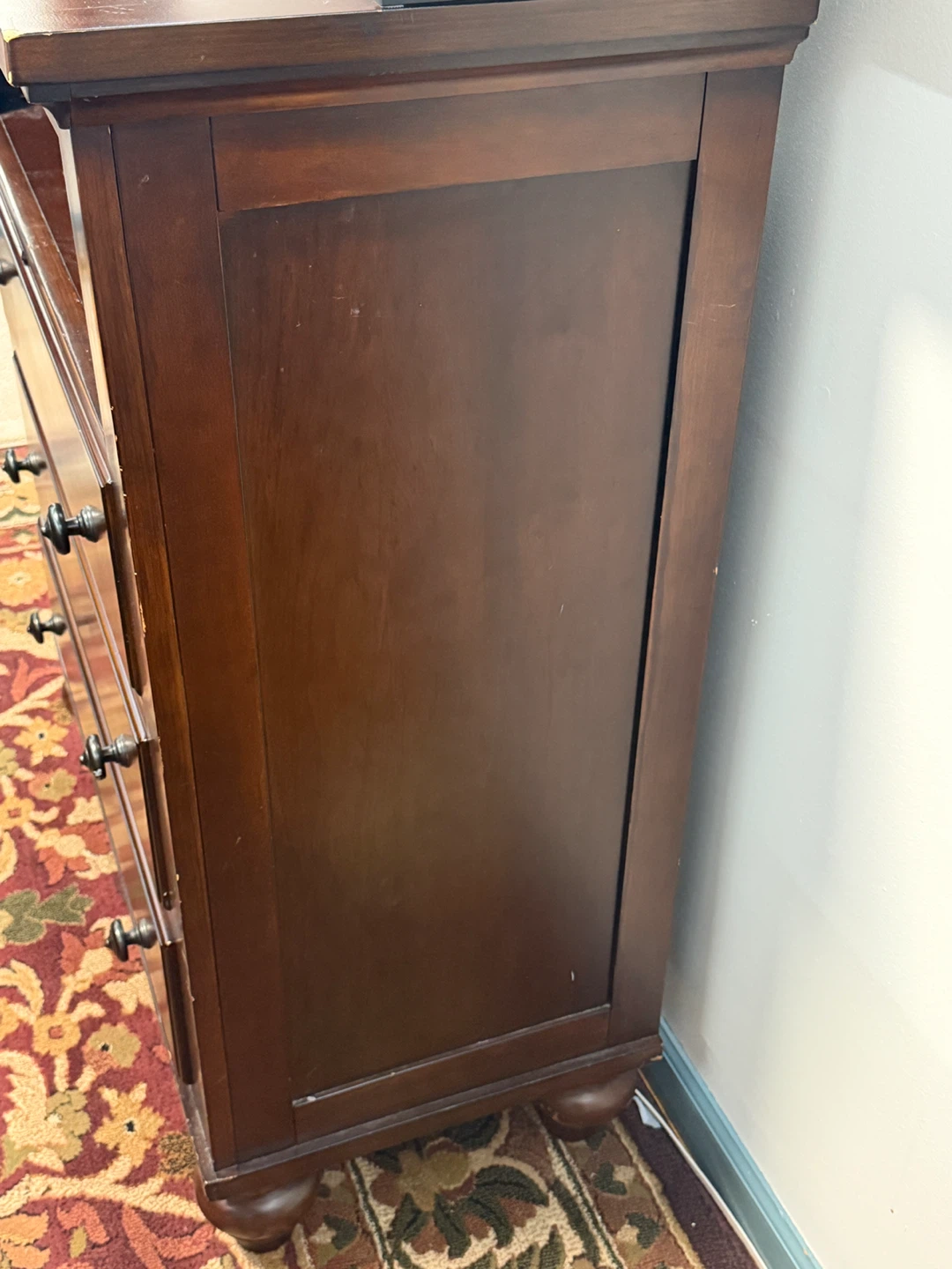 Dark Wood Media Console with Drawers - photo 3