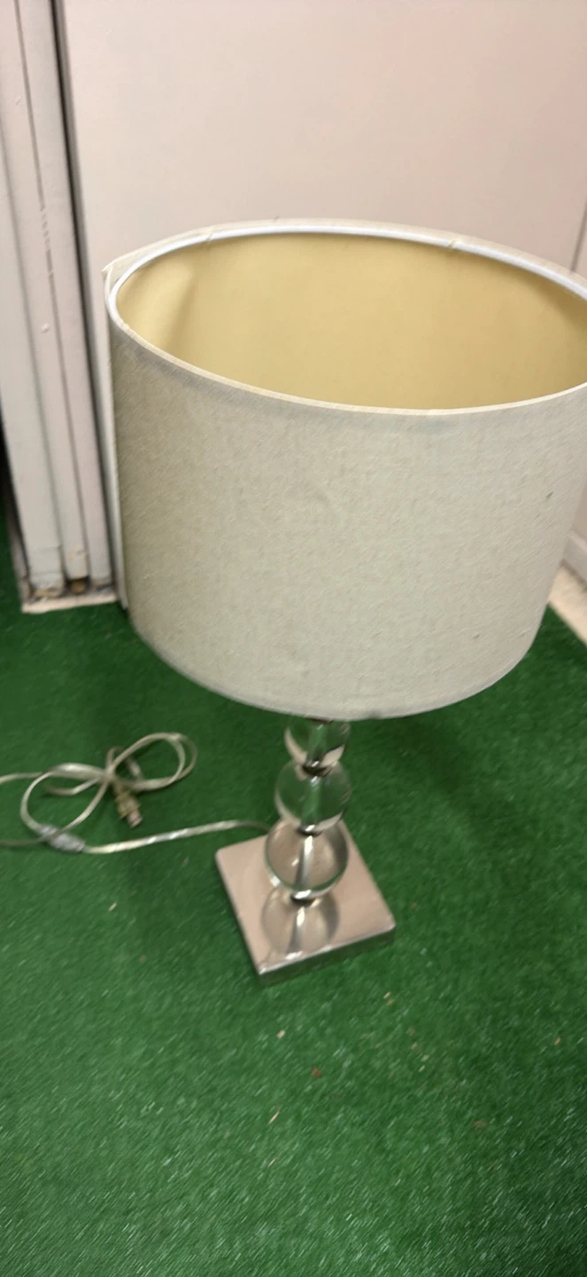 28” height Clear Glass and Metal big Table Lamp