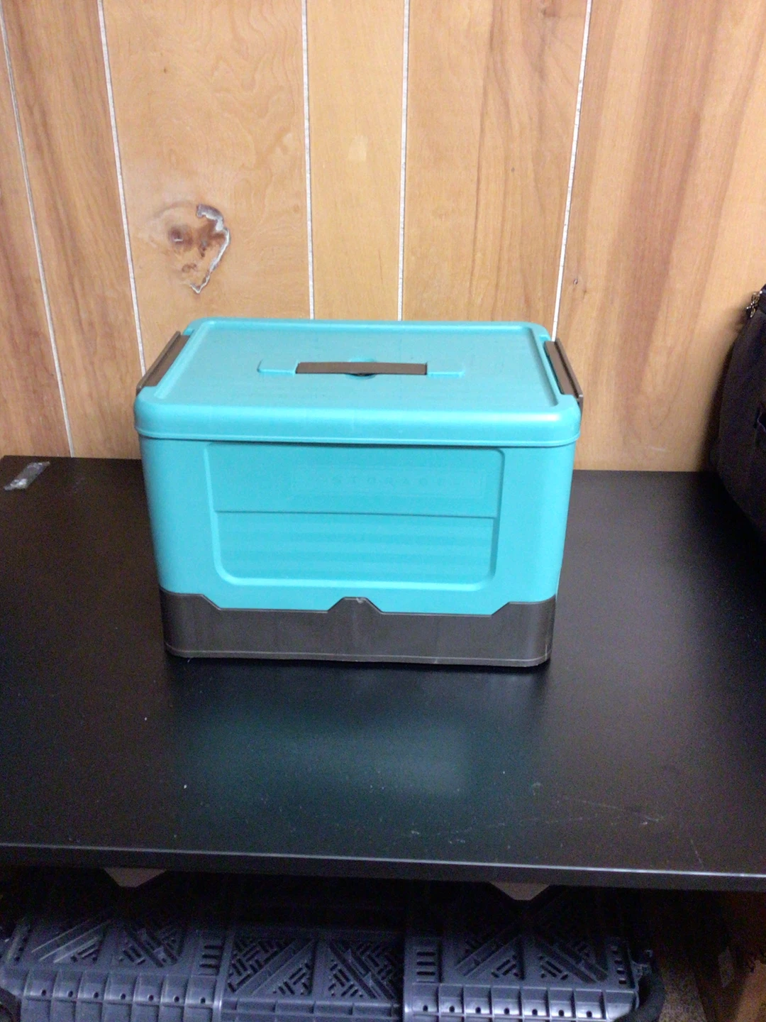 Turquoise and Gray Storage Bin - photo 2