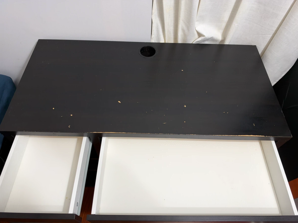 IKEA MICKE Desk – Black-Brown, with Drawers & Cabinet - photo 3