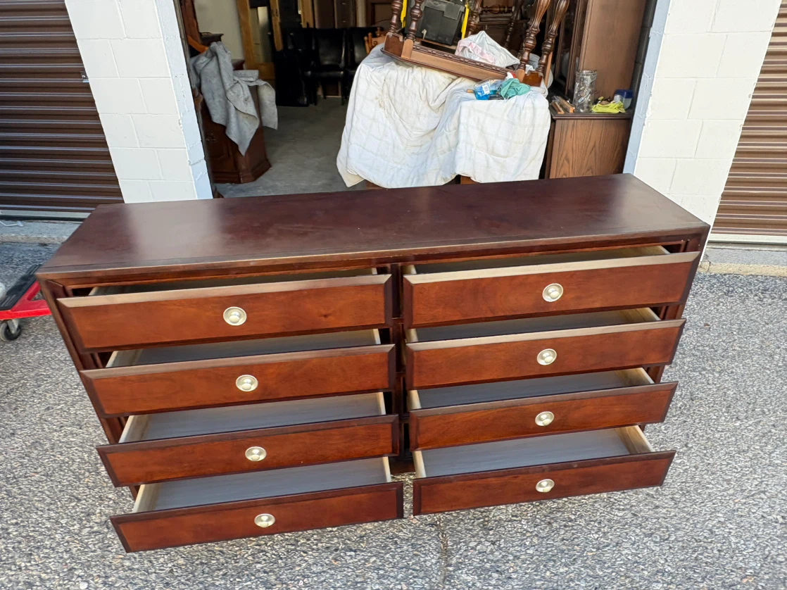 Free delivery used Dark Wood 8-Drawer Dresser - photo 3