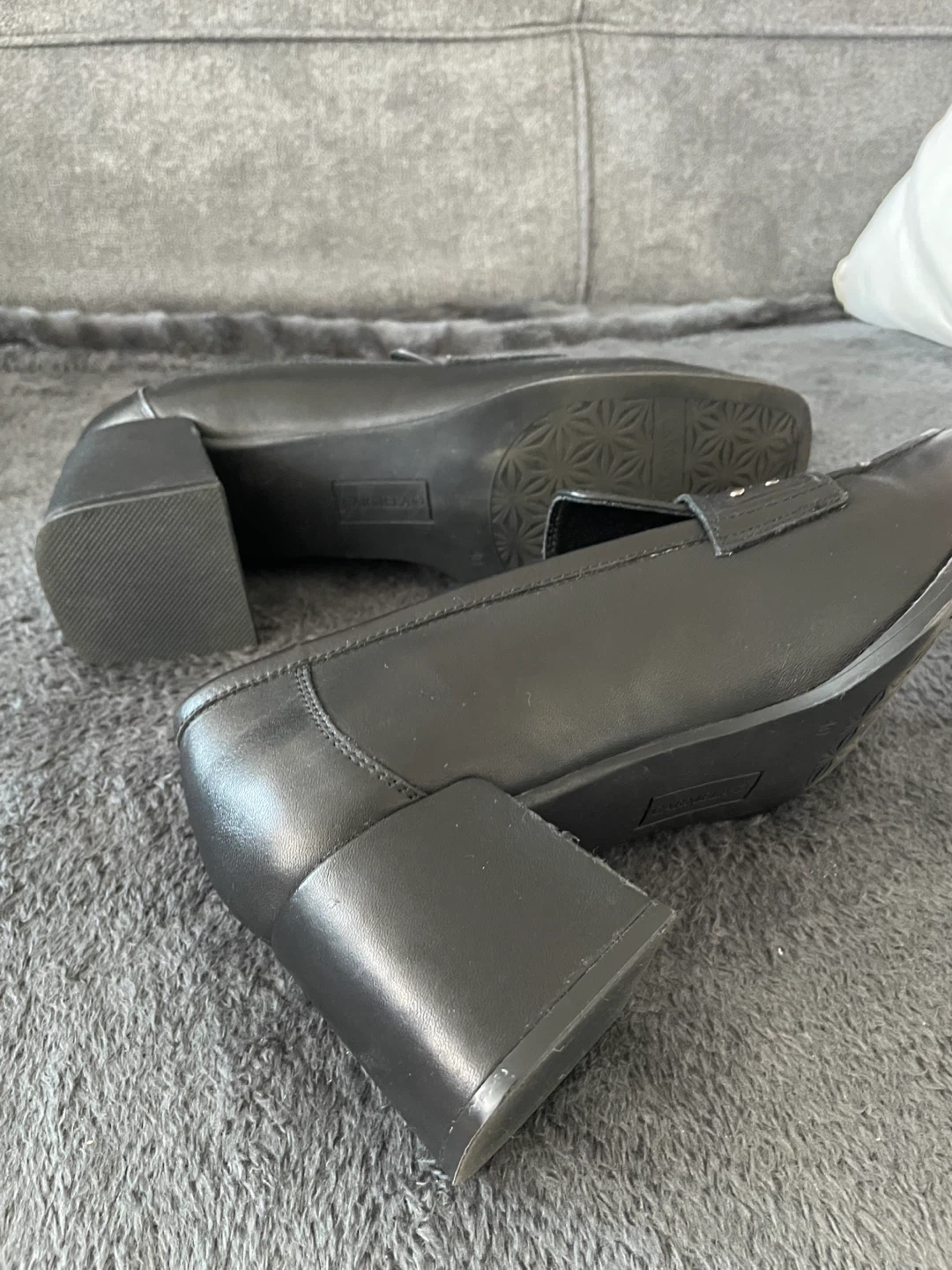 Carmela Leather Black Block Heel Loafers - photo 5