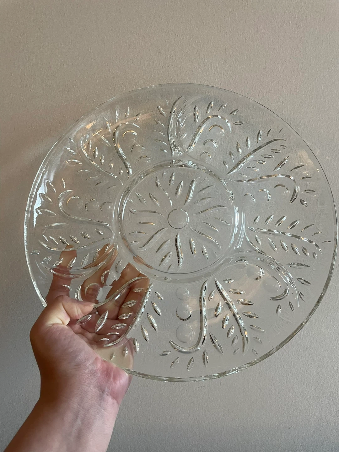 Clear Glass Divided Serving Platter
