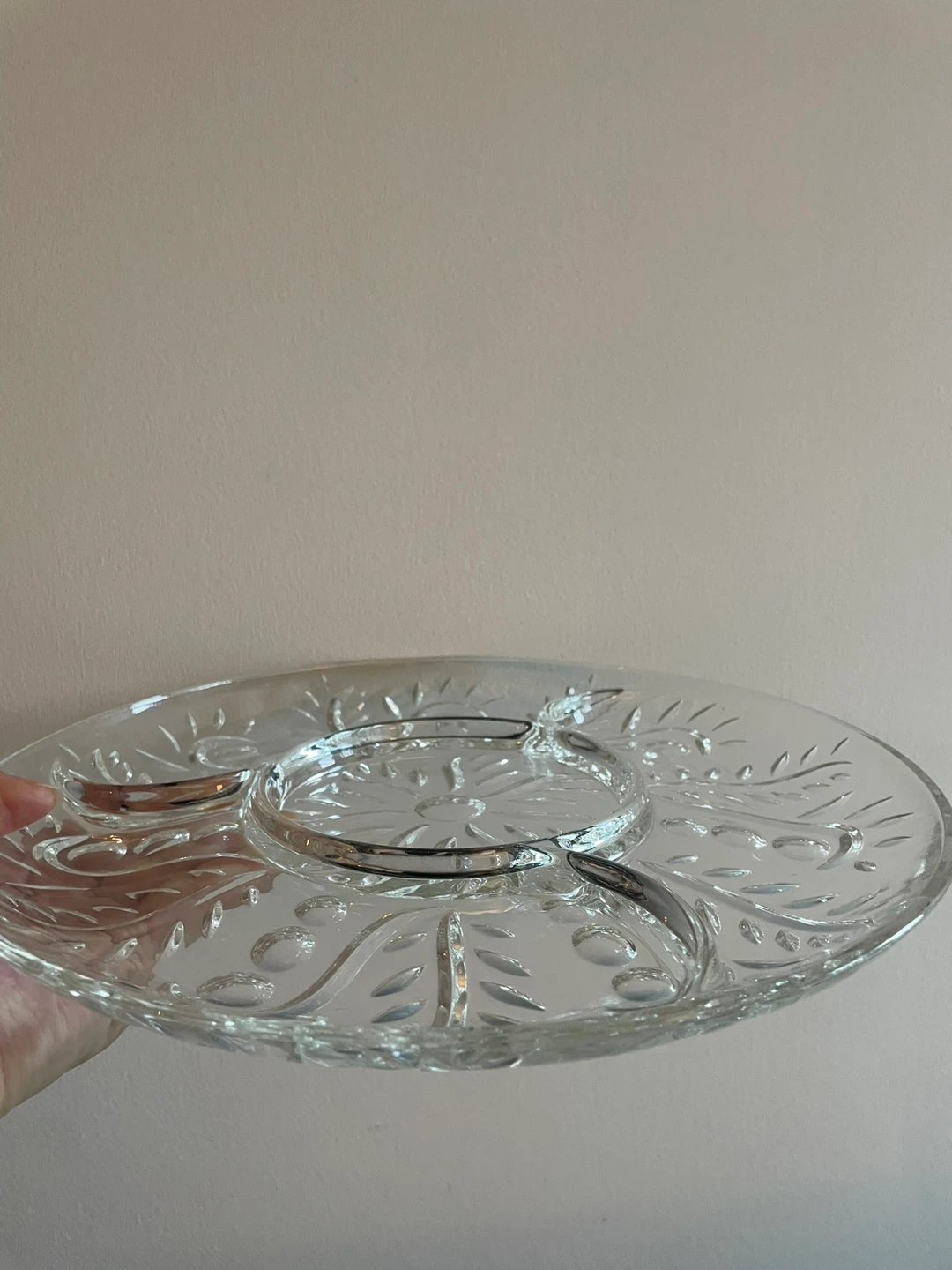 Clear Glass Divided Serving Platter - photo 2