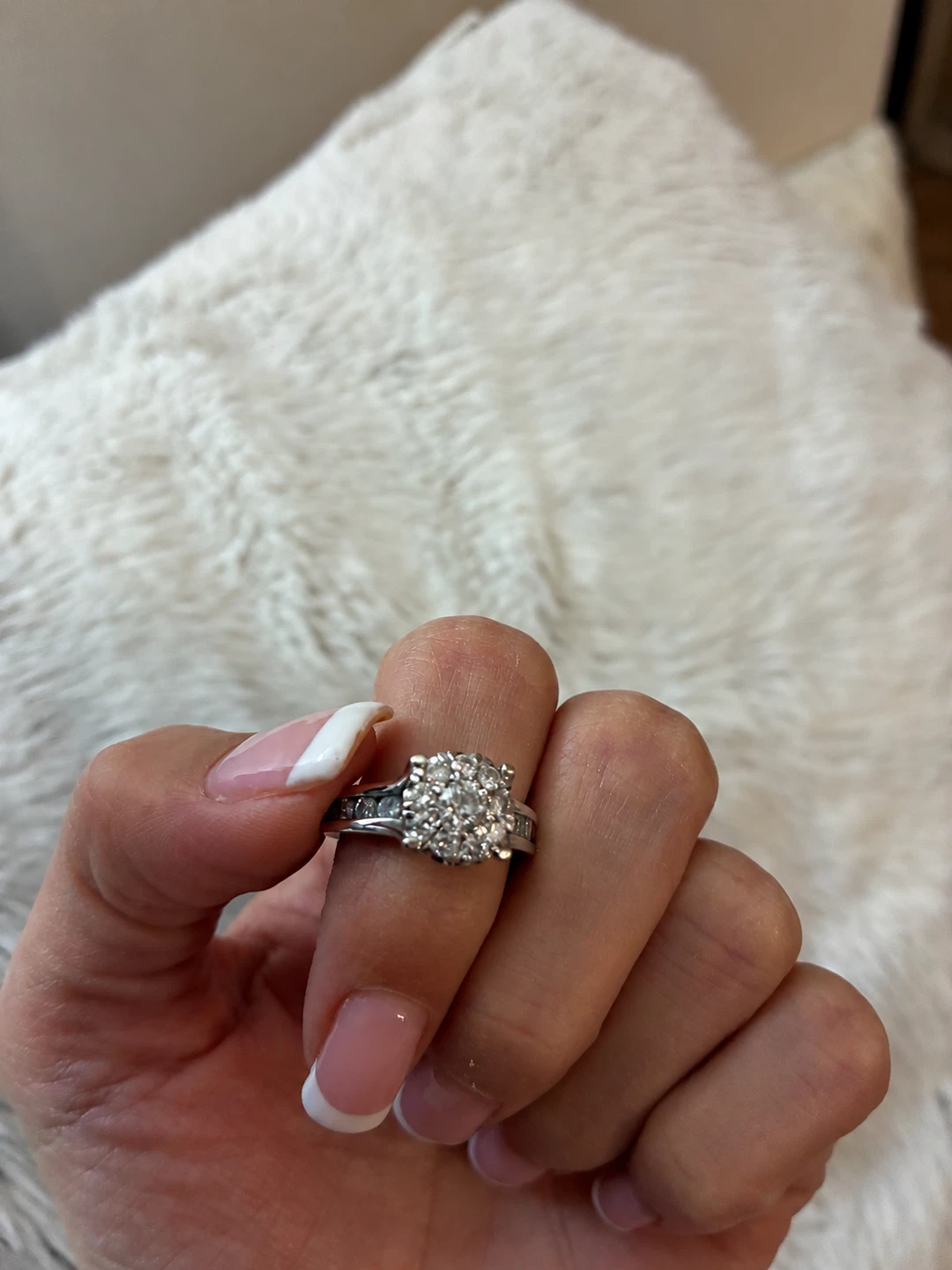 14K Gold Diamond Cluster Engagement ring