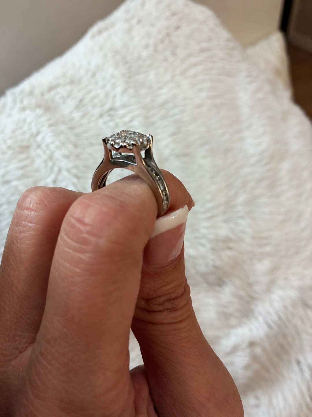 14K Gold Diamond Cluster Engagement ring - photo 4