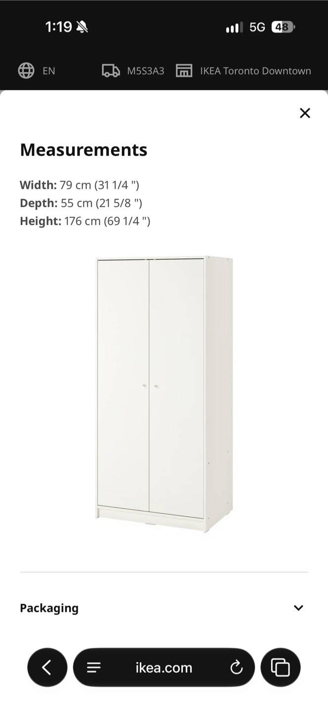 IKEA KLEPPSTAD Wardrobe – White, 2 Doors - photo 3