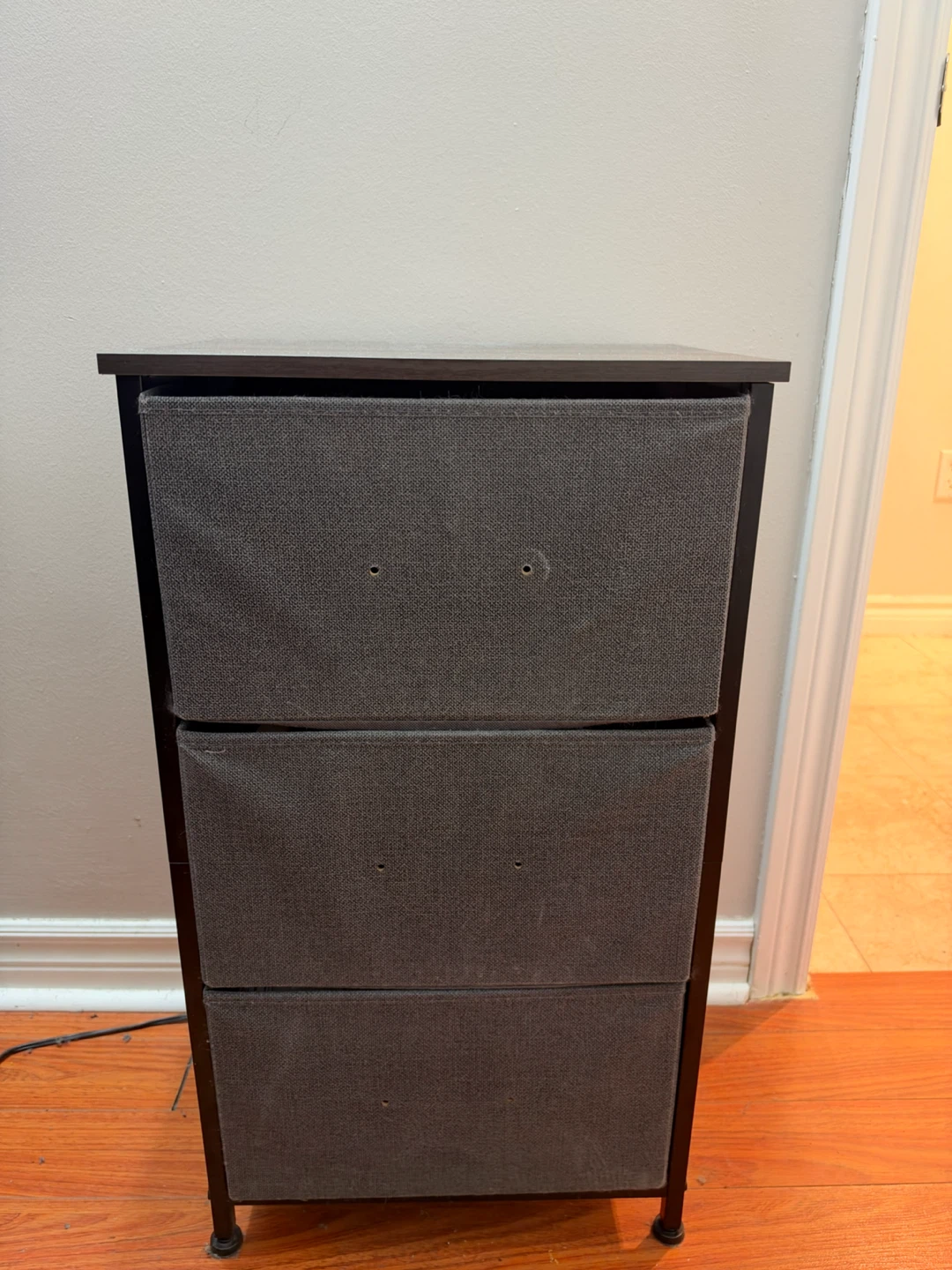 3-Drawer Fabric Nightstand / Side Table - photo 2