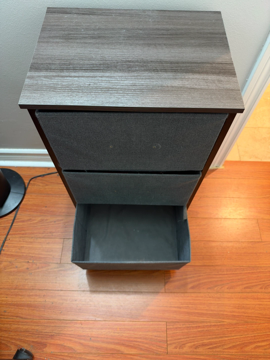3-Drawer Fabric Nightstand / Side Table - photo 5