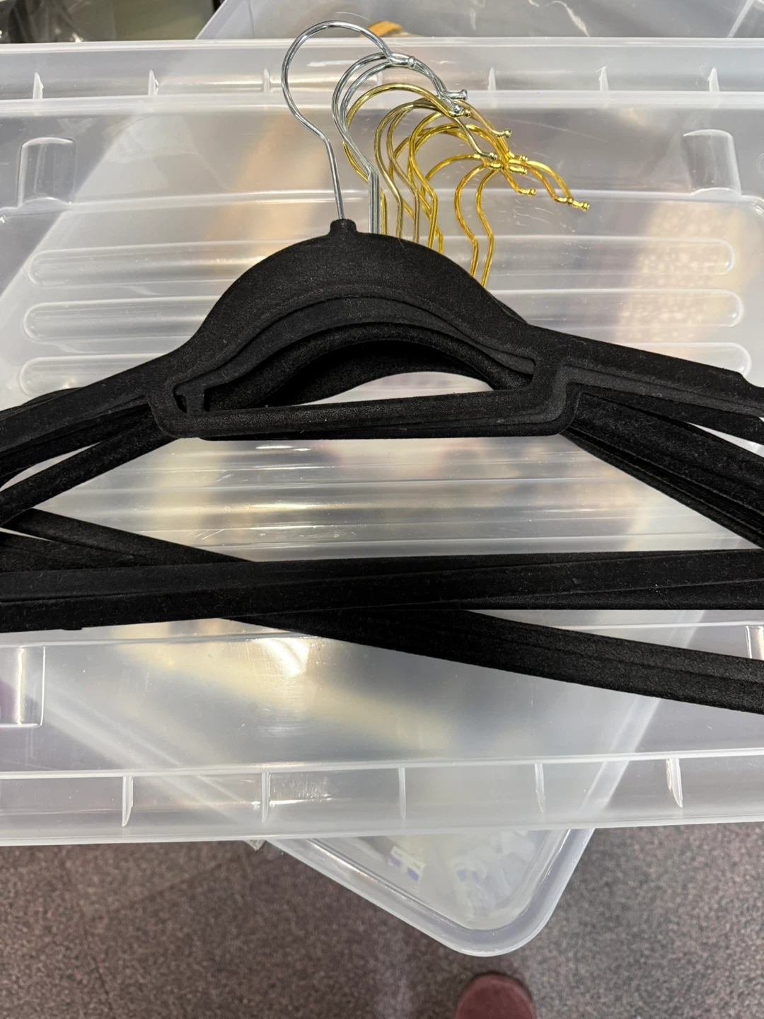 Set of 12 Black Velvet Clothes Hangers